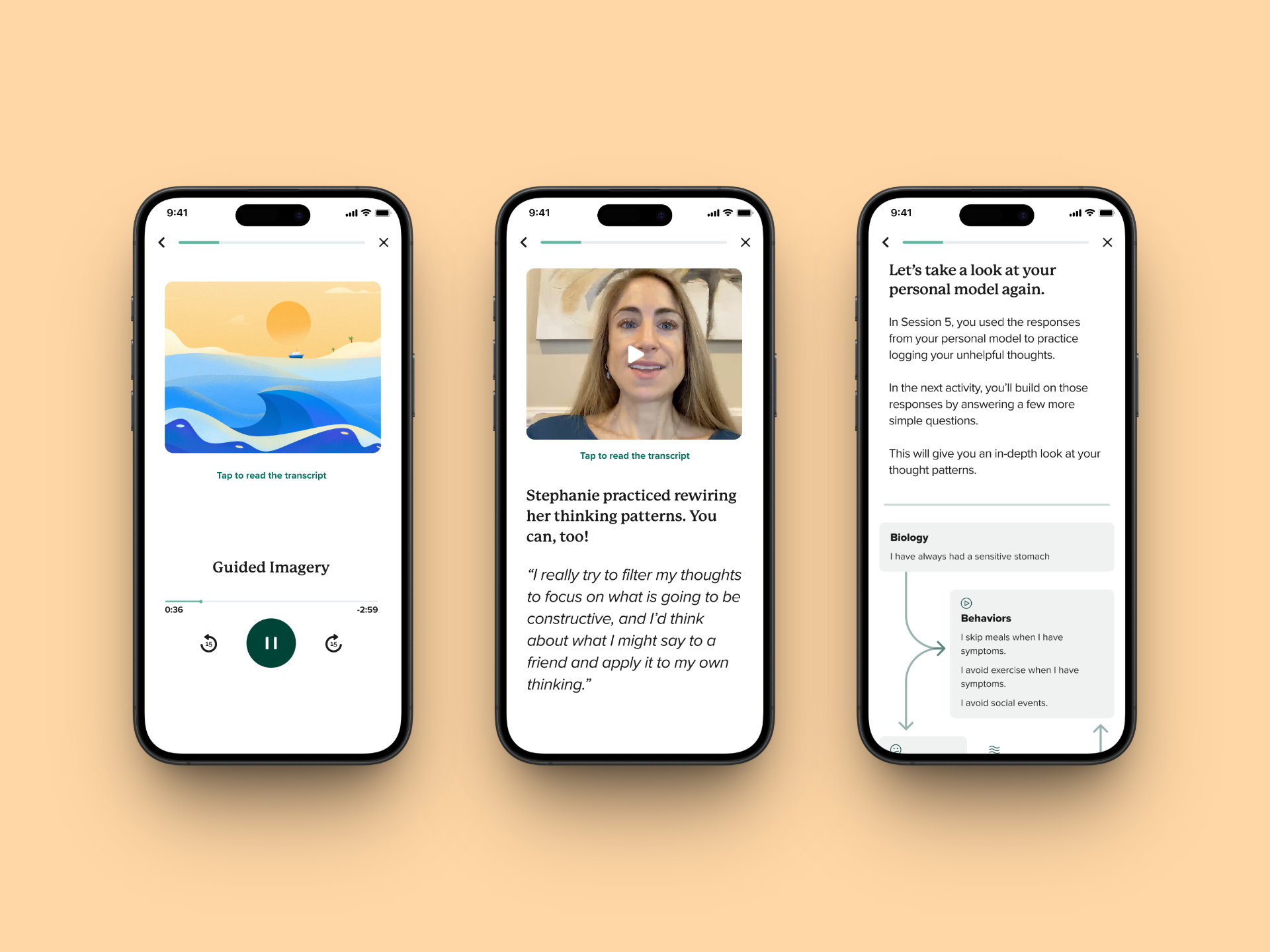 Mahana: guided audio, video instruction, and cognitive exercises